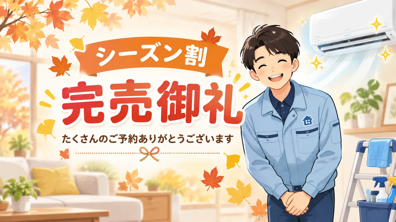 【満員御礼】10月のシーズン割、予約受付終了のお知らせ！
